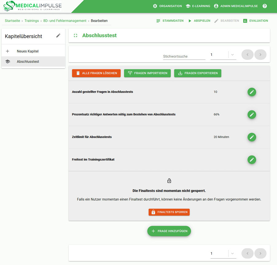 Trainingsplattform für die Medizin, die Pflege und den Rettungsdienst