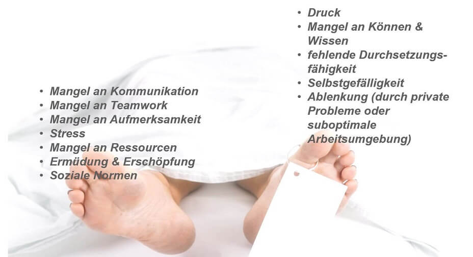 Human Factors Medizin - Dirty Dozen Konzept - Patientensicherheit